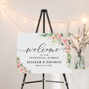 Watercolor Blush Pink Rehearsal Dinner foam board