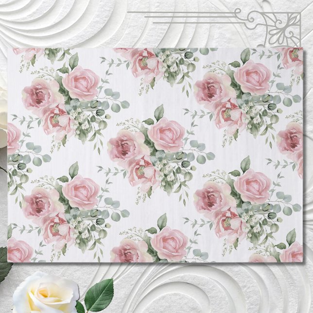 Watercolor Blush Pink Rose Decoupage  Tissue Paper (Creator Uploaded)