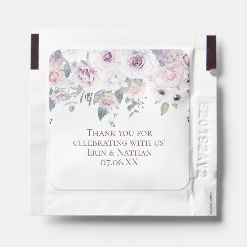 Watercolor Blush Pink Roses Eucalyptus Hand Sanitizer Packet