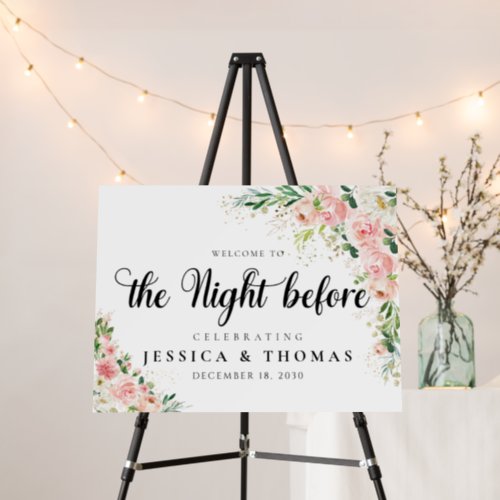 Watercolor Blush Pink the night before foam board