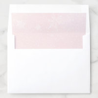 Watercolor Blush Pink White Snowflakes Snow Winter