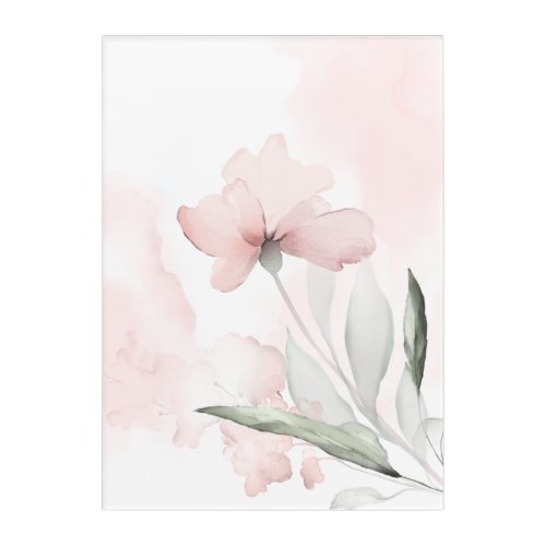 Watercolor Blush Pink Wild Rose Acrylic Print