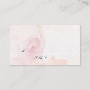 Watercolor Blush Rose   Wedding Place Card