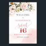 Watercolor Blush roses gold 16th birthday welcome Poster<br><div class="desc">Celebrate a special 16th birthday in style with the charming Watercolor Blush roses gold welcome poster, perfect for a birthday party celebration. This elegant poster sets the tone for a memorable event with its delicate watercolor roses and shimmering gold accents. Welcoming guests with a touch of sophistication, this poster is...</div>