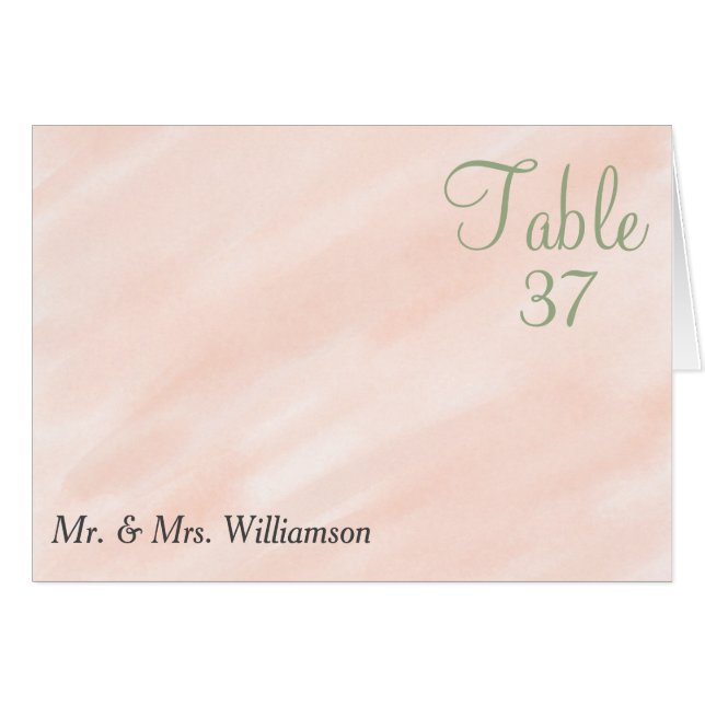 Watercolor Blush Sage Green  Wedding Cards (Front Horizontal)