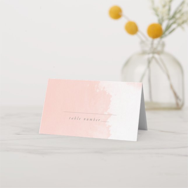 watercolor blush wedding ceremony table place card (Front)