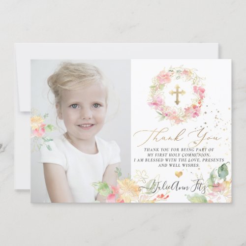 Watercolor Blushing Sweetpeas Thank You Invitation