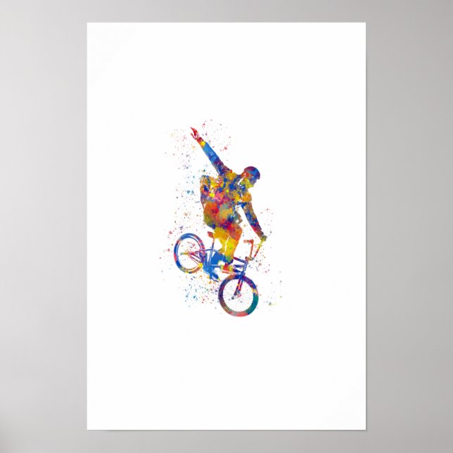 Watercolor bmx rider poster (Front)