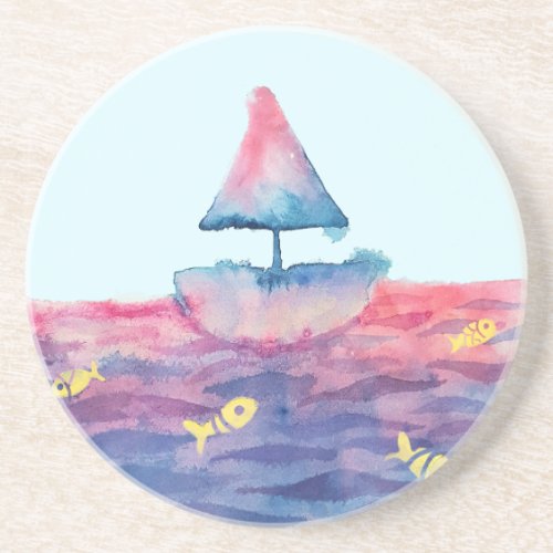 Watercolor Boat Coaster