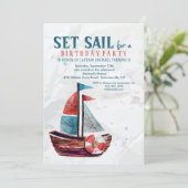 Watercolor Boat Invitation (Standing Front)