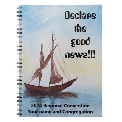 Watercolor boat _ JW Convention 2024  Notebook
