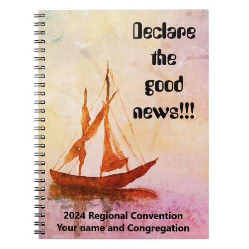 Watercolor boat _ JW Convention 2024  Notebook