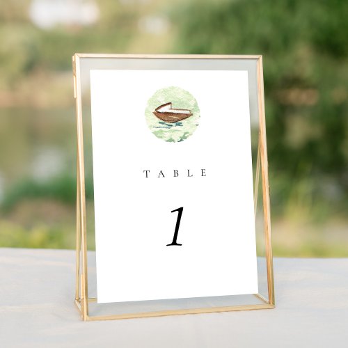 Watercolor Boat Nautical 5x7 Wedding Table Number