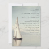 Watercolor Boat Nautical Lake Wedding Invitations (Front)