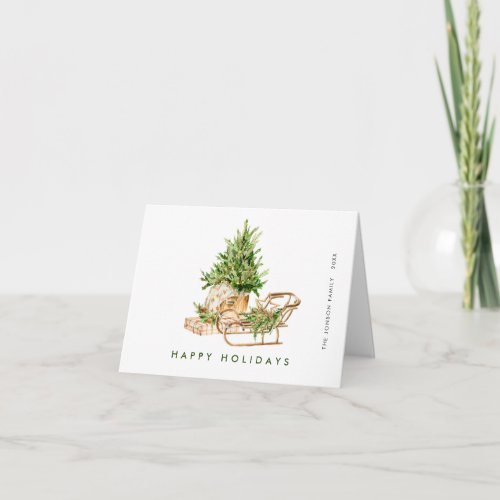 Watercolor Bohemian Christmas Composition Holiday Card