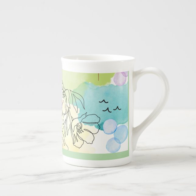 Watercolor Bohemian design on a specialty mug (Right)