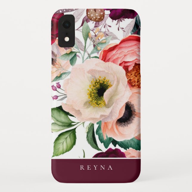 Watercolor Bohemian Floral Pattern Case-Mate iPhone Case (Back)