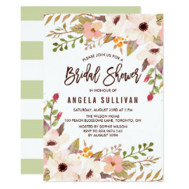 Watercolor Bohemian Flowers Bridal Shower Card