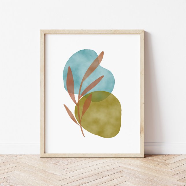 Watercolor Boho Abstract Shapes Art Poster (Creator Uploaded)