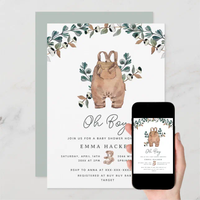 Watercolor Boho Baby Boy Shower Invitation Zazzle