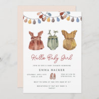 Watercolor Boho Baby Girl Shower  Invitation