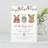 Watercolor Boho Baby Girl Shower  Invitation (Standing Front)