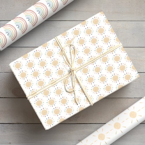 Watercolor Boho Baby Wrapping Paper Sheets