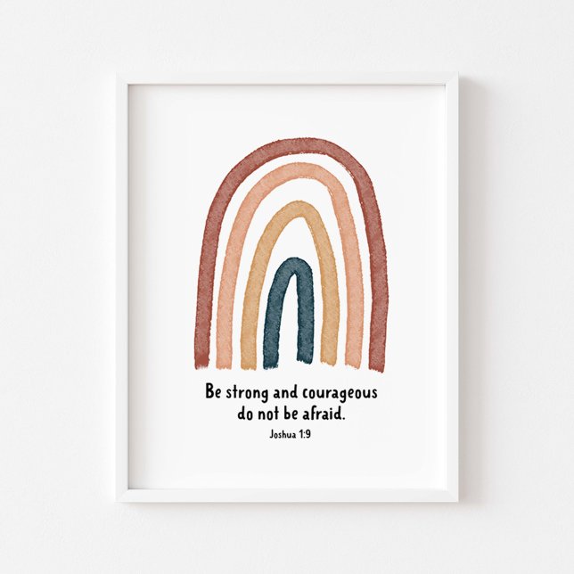 Watercolor boho be strong and courageous poster (Creator Uploaded)