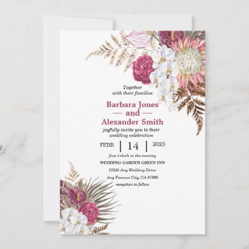 Watercolor Boho Bouquet Invitation