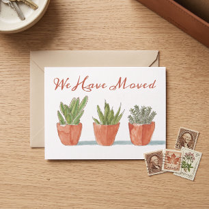 Watercolor Boho Cactus    Change of Address Postcard