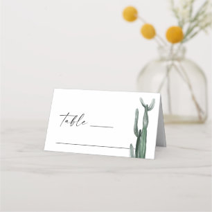 Watercolor Boho Cactus Rustic Desert Wedding Place Card
