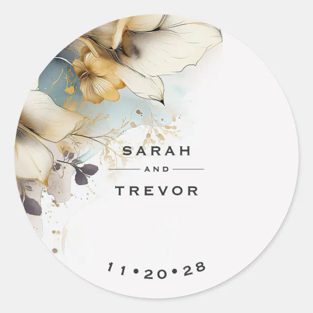 Watercolor Boho Calla Lily Floral Classic Round Sticker | Zazzle