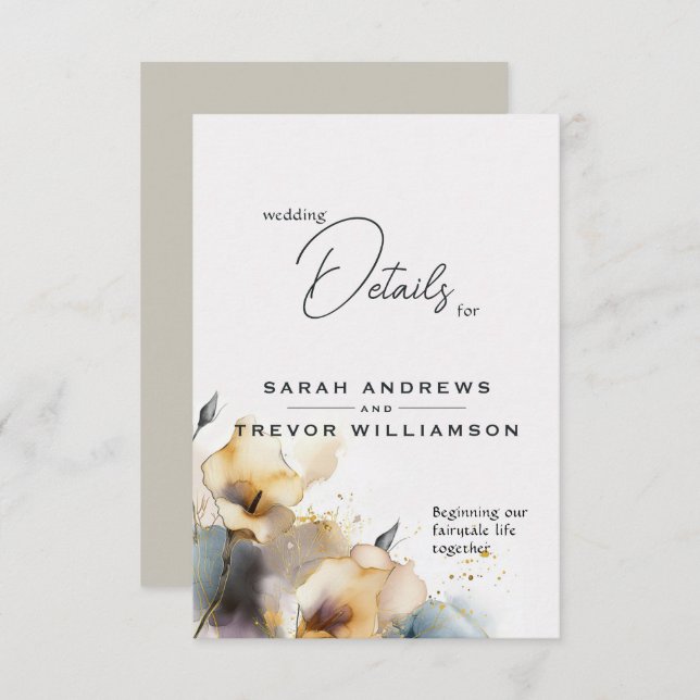 Watercolor Boho Calla Lily Floral Enclosure Card (Front/Back)