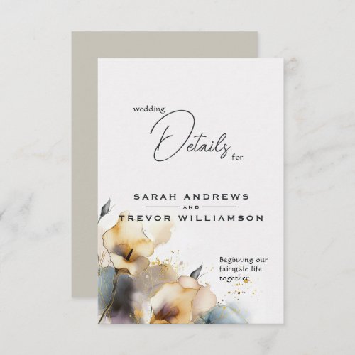 Watercolor Boho Calla Lily Floral Enclosure Card