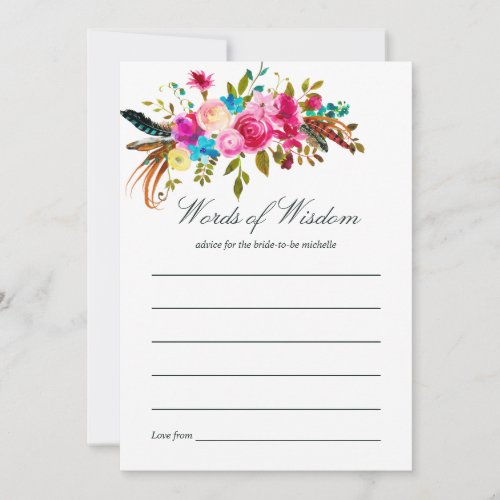 Watercolor Boho Chic Floral Wedding Bridal Advice