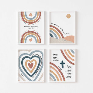 Watercolor boho Christian kids bible verse set