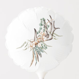 Watercolor Boho Cotton and Eucalyptus Boho Wedding Balloon