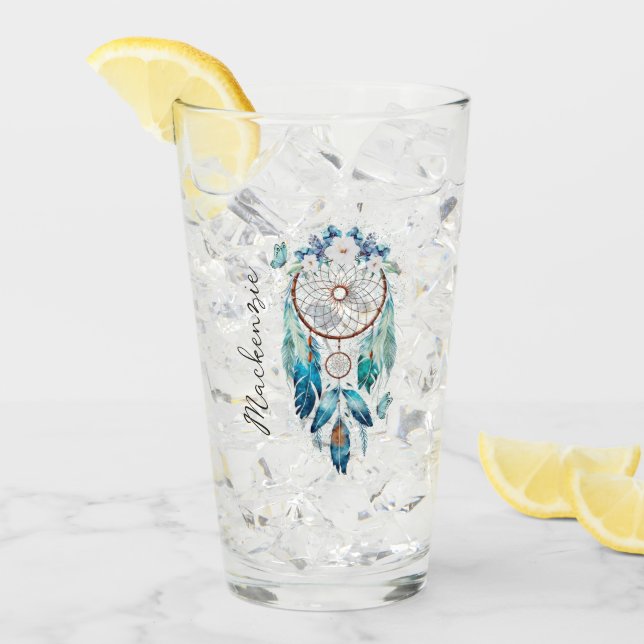 Watercolor Boho Dreamcatcher Glass (Front Ice)