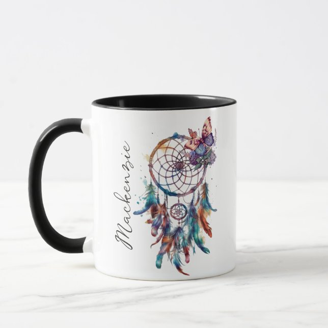 Watercolor Boho Dreamcatcher Mug (Left)