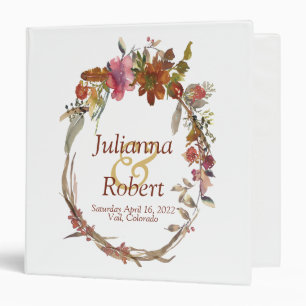 Watercolor Boho floral 3 Ring Binder