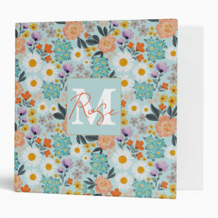 Watercolor Boho Floral 3 Ring Binder