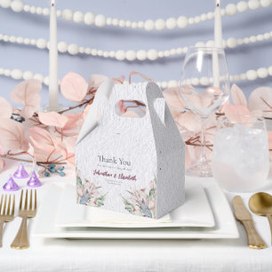 Watercolor Boho Floral and Botanical Wedding Favor Boxes