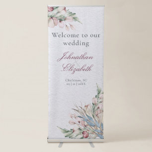 Watercolor Boho Floral and Botanical Welcome Retractable Banner