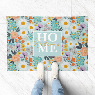 Watercolor Boho Floral Doormat