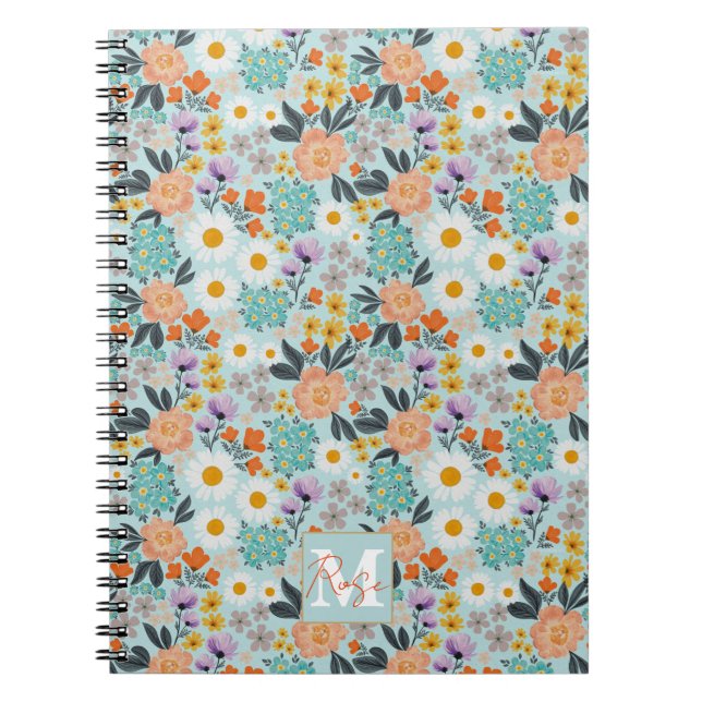 Watercolor Boho Floral Notebook (Front)