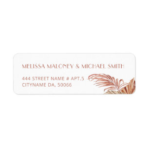 Watercolor Boho Floral Teracotta Label