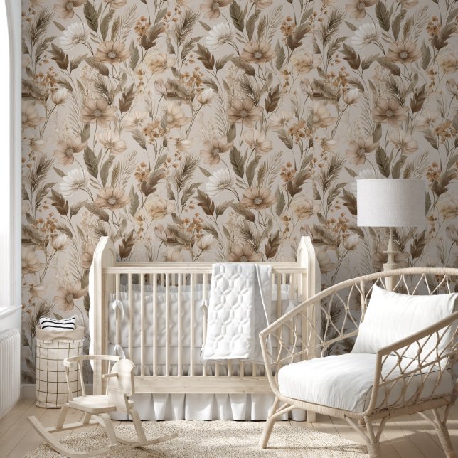 Watercolor Boho Floral  Wallpaper (Kids)