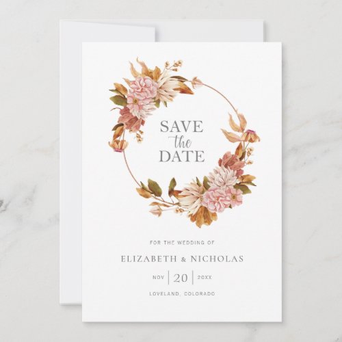 Watercolor Boho Floral Wedding Save The Date