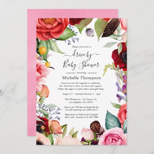 Watercolor Boho Floral Wedding Update Invitation