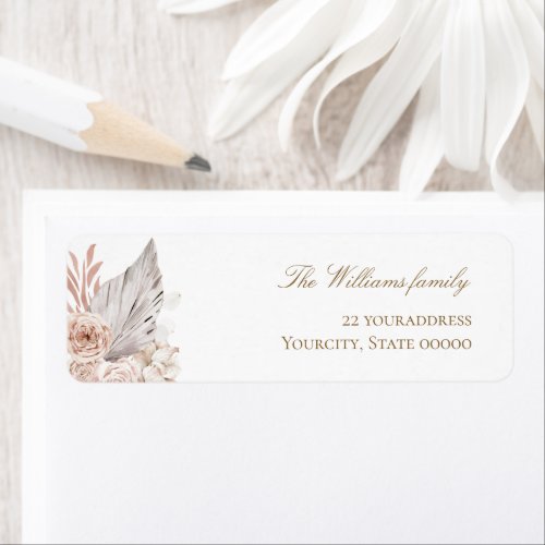 watercolor boho flowers label